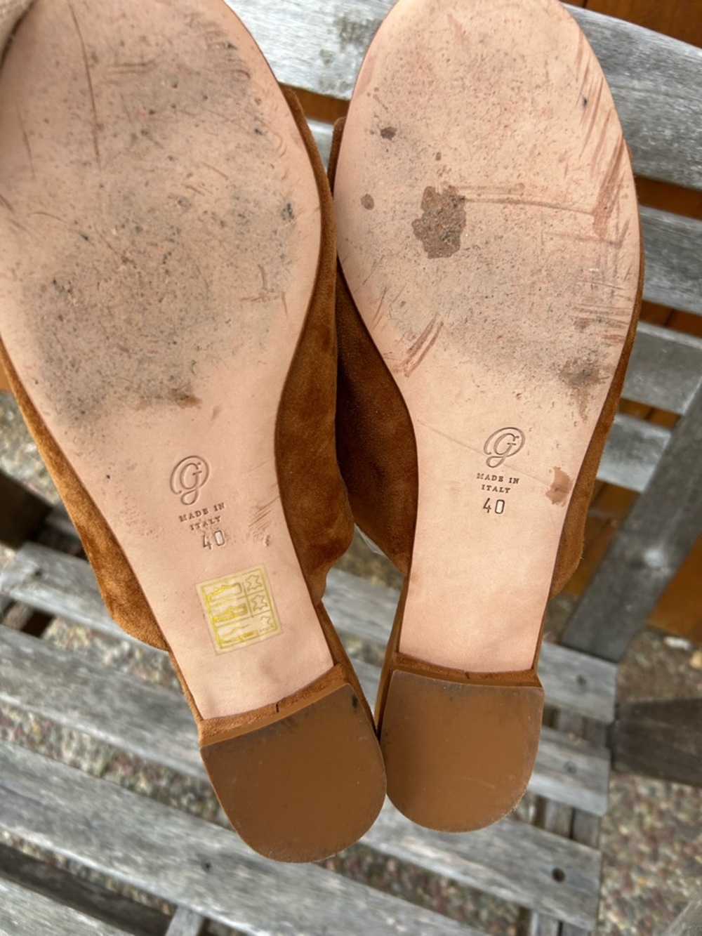 M. Gemi Suede Sandals Slip-ons Size 40 Excellent - Picture 3 of 6